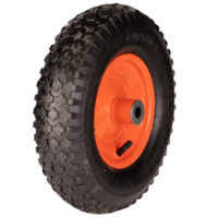 Πνευματικός Τροχός Καροτσιού P με Μεταλλική Ζάντα, Ρουλεμάν, Προφίλ Στρογγυλό