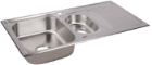 Νεροχύτης Inox με Πρόσθετη Γούρνα για Πάγκο XL-332